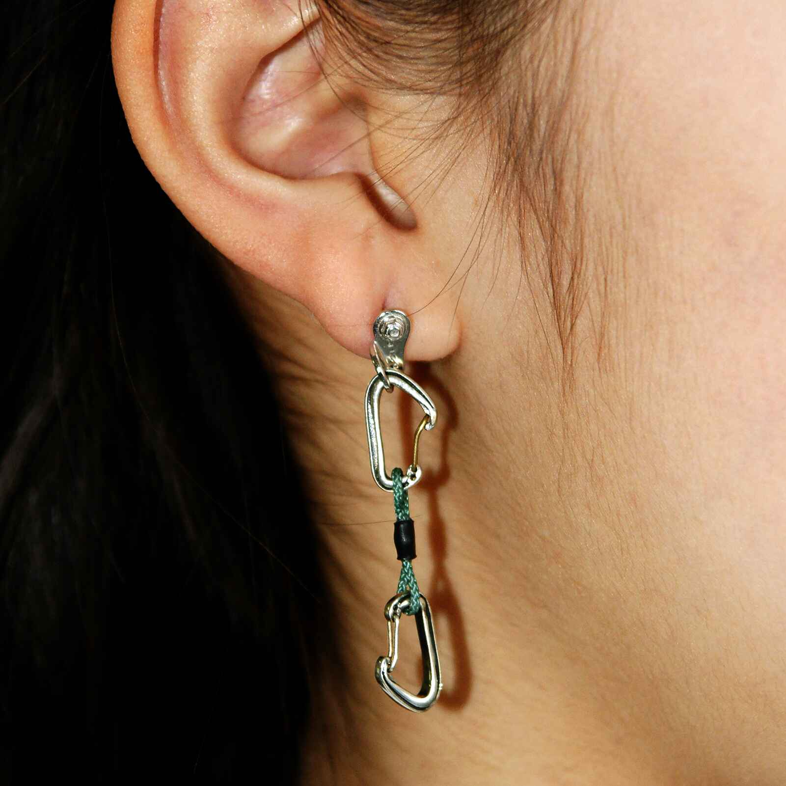 Fully Functional Silver Quickdraw and Anchor set Earrings